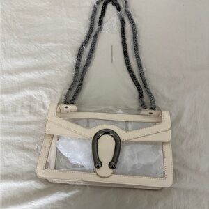 Elegant Cream Handbag with Silver Accents